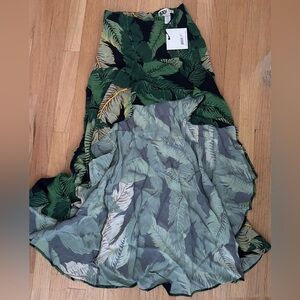 Beach Riot New with tags Green Leaf Print Skirt. SOLD OUT.  palm tree print